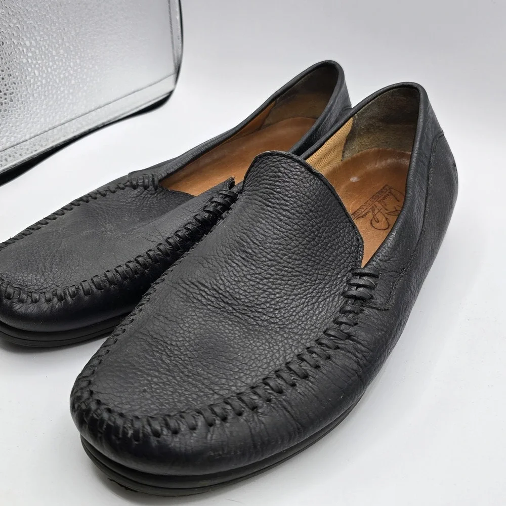 Arnold Palmer Mens Augusta Shoes Loafers Black Leather Size 10m Comfort Classics